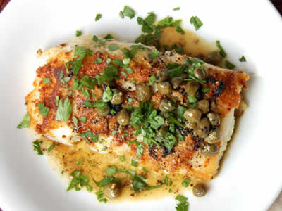 Lemon Butter Cod with White Wine and Capers