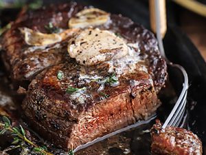 Bistro Steak with Walnut Gorgonzola Butter